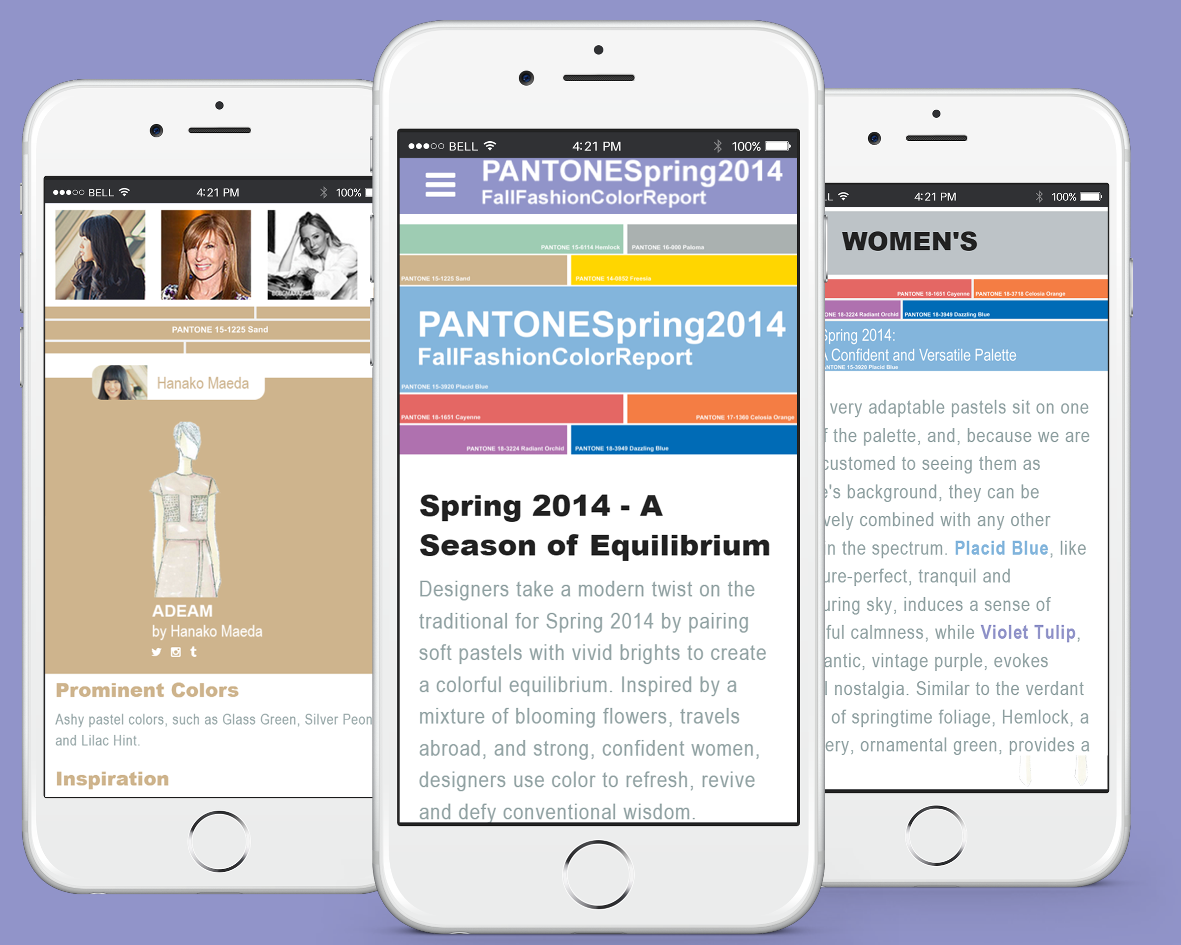 Pantone 2014 Spring Fashion Report Mobile Concept